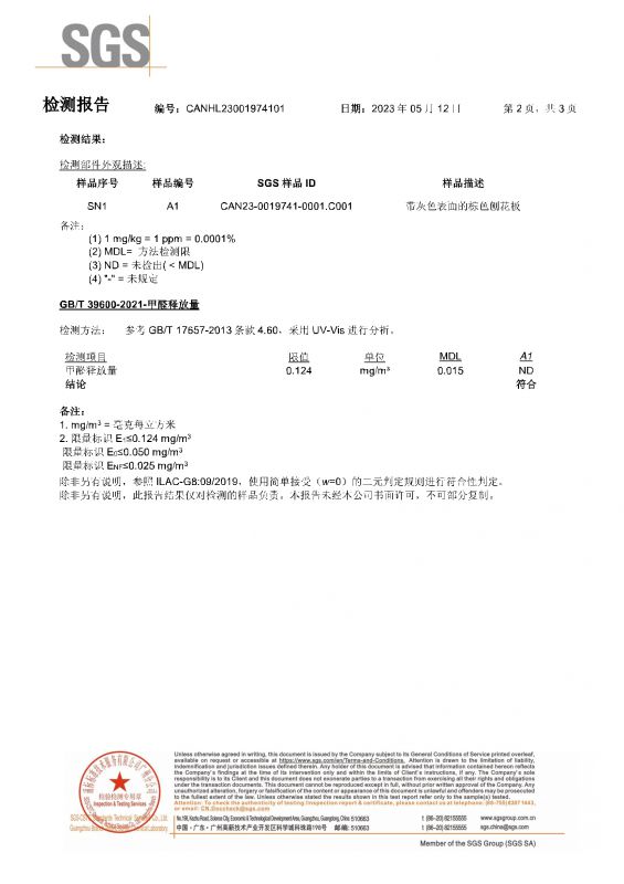 2023SGS狗万家居甲醛检测报告中文版